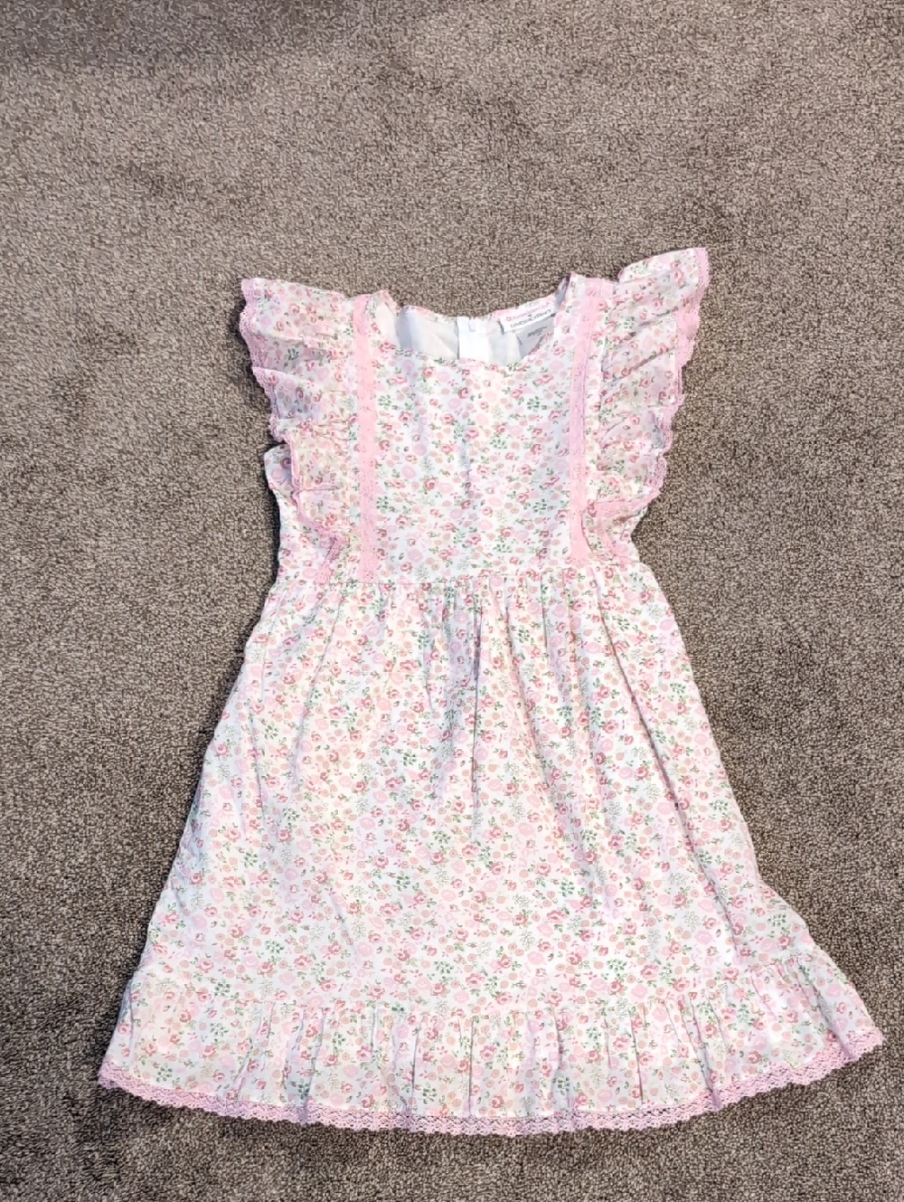 American Girl Pink Floral Ruffle Sleeve Dress